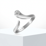 RCJ - Sterling Silver Rhodium Plated White Cubic Zirconia Accented Shiny Toe Ring - One Size - Silver - View 2