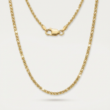 14k Yellow Gold Diamond Cut Round Wheat Chain 1.0mm — 16 / Gold — view 3