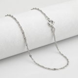 10k White Gold Singapore Chain 1.0mm — 16 / Silver — view 2