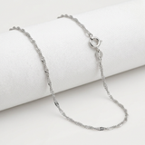 10k White Gold Singapore Chain 1.0mm — 16 / Silver — view 3