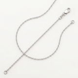 14k White Gold Round Cable Link Chain 1.5 mm — 16 / Silver — view 2