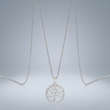 RCJ - Sterling Silver Round Spiral Motif Tree of Life Necklace - 18 - Silver - View 2