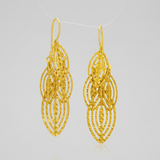 14k Yellow Gold Textured Cascading Cut Out Marquise Earrings — One Size / Gold — view 3