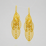 14k Yellow Gold Textured Cascading Cut Out Marquise Earrings — One Size / Gold — view 3