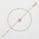 RCJ - 14k Yellow Gold 5 1/2 inch Childrens Bracelet with Enameled Elephant - 5.5 - Gold - View 4