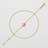 RCJ - 14k Yellow Gold 5 1/2 inch Childrens Bracelet with Enameled Elephant - 5.5 - Gold - View 3