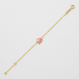 RCJ - 14k Yellow Gold 5 1/2 inch Childrens Bracelet with Enameled Elephant - 5.5 - Gold - View 2