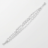 RCJ - Sterling Silver Three Strand Mirror Link Bracelet - Silver - View 2