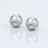 RCJ - 14k White Gold 7mm Round Faceted Style Stud Earrings - One Size - Silver - View 2
