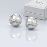 RCJ - 14k White Gold 7mm Round Faceted Style Stud Earrings - One Size - Silver - View 3