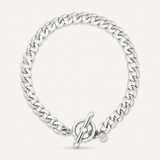 RCJ - Sterling Silver Polished Wide Link Toggle Bracelet - Silver - View 2