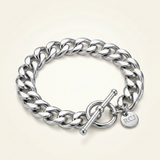 RCJ - Sterling Silver Polished Wide Link Toggle Bracelet - Silver - View 4