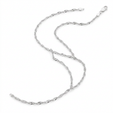 RCJ - Sterling Silver 2.8mm Singapore Style Chain - 20 - Silver - View 2