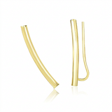 RCJ - 14k Yellow Gold Curved Tube Polished Earrings - One Size - Gold - View 2