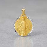 RCJ - 14k Two Tone Gold Round Religious Medal Pendant - One Size - Gold - View 2