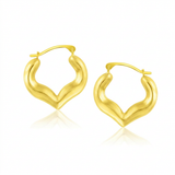 RCJ - 10k Yellow Gold Hoop Style Heart Shape Earrings - One Size - Gold - View 3