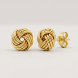 RCJ - Love Knot Post Earrings in 14k Yellow Gold - One Size - Gold - View 3