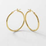 RCJ - 10k Yellow Gold Polished Hoop Earrings 25 mm - One Size - Gold - View 3