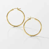 RCJ - 10k Yellow Gold Polished Hoop Earrings 25 mm - One Size - Gold - View 2