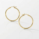 RCJ - 10k Yellow Gold Polished Hoop Earrings 25 mm - One Size - Gold - View 4