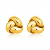 RCJ - Polished Love Knot Post Earrings in 14k Yellow Gold - One Size - Gold - View 3