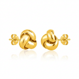 RCJ - Polished Love Knot Post Earrings in 14k Yellow Gold - One Size - Gold - View 4