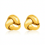 RCJ - Polished Love Knot Post Earrings in 14k Yellow Gold - One Size - Gold - View 2