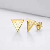 RCJ - 14 k Yellow Gold Polished Open Triangle Post Earrings - One Size - Gold - View 2