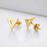 RCJ - 14 k Yellow Gold Polished Open Triangle Post Earrings - One Size - Gold - View 4