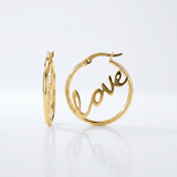 RCJ - 14K Yellow Gold Love Hoop Earrings - One Size - Gold - View 2
