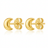 RCJ - 14k Yellow Gold Post Earrings with Moons - One Size - Gold - View 4