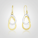 RCJ - 14k Two-Tone Gold Interlaced Open Teardrop Drop Earrings - One Size - Gold - View 2