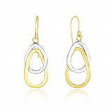 RCJ - 14k Two-Tone Gold Interlaced Open Teardrop Drop Earrings - One Size - Gold - View 3