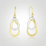 RCJ - 14k Two-Tone Gold Interlaced Open Teardrop Drop Earrings - One Size - Gold - View 4