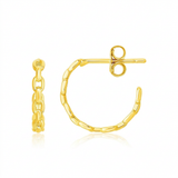 RCJ - 14k Yellow Gold Delicate Chain Hoop Earrings - One Size - Gold - View 3