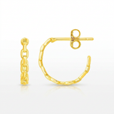 RCJ - 14k Yellow Gold Delicate Chain Hoop Earrings - One Size - Gold - View 2