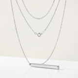 RCJ - Sterling Silver 24 inch Necklace with Long Polished Bar Pendant - 24 - Silver - View 4