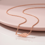 RCJ - 14K Rose Gold Angel Wing Necklace - 18 - Pink - View 3