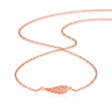 RCJ - 14K Rose Gold Angel Wing Necklace - 18 - Pink - View 2