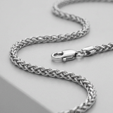 Sterling Silver Rhodium Plated Wheat Chain 2.6mm — 16 / Silver — view 3