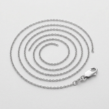 RCJ - 14k White Gold Oval Cable Link Chain 0.6mm - 18 - Silver - View 2