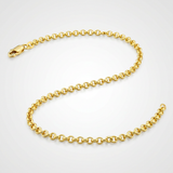 RCJ - 2.3mm 10k Yellow Gold Rolo Anklet - 10 - Gold - View 3