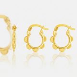 RCJ - 14k Yellow Gold Scalloped Hoop Earrings - One Size - Gold - View 3
