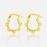 RCJ - 14k Yellow Gold Scalloped Hoop Earrings - One Size - Gold - View 2