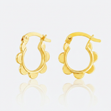 RCJ - 14k Yellow Gold Scalloped Hoop Earrings - One Size - Gold - View 4