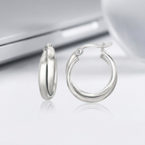 RCJ - Sterling Silver Dual Round Entwined Hoop Earrings - One Size - Silver - View 2