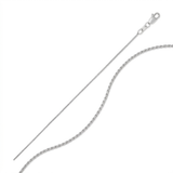 RCJ - 10k White Gold Wheat Chain 0.6mm - 18 - Silver - View 2