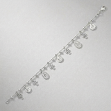 RCJ - Sterling Silver 7 1/4 inch Bracelet with Crosses and Religious Medal Charms - 7.25 - Silver - View 4