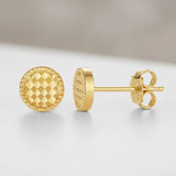 RCJ - 14k Yellow Gold Textured Circle Post Earrings - One Size - Gold - View 3