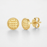 RCJ - 14k Yellow Gold Textured Circle Post Earrings - One Size - Gold - View 2